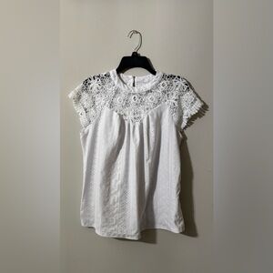 XL SHEIN White Lace Women's Top